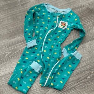L'ovedbaby Teal Whale Print Bodysuit
